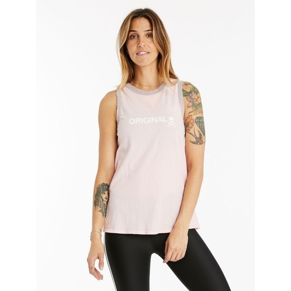 Soulcycle Raw Edge Ringer Tank Top Pink/Gray Womens Size XS Workout Gym Athletic - Picture 1 of 9